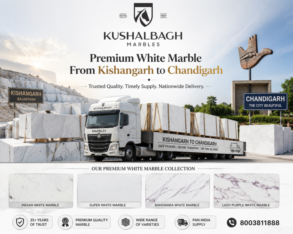 white marble kishangarh to chandigarh